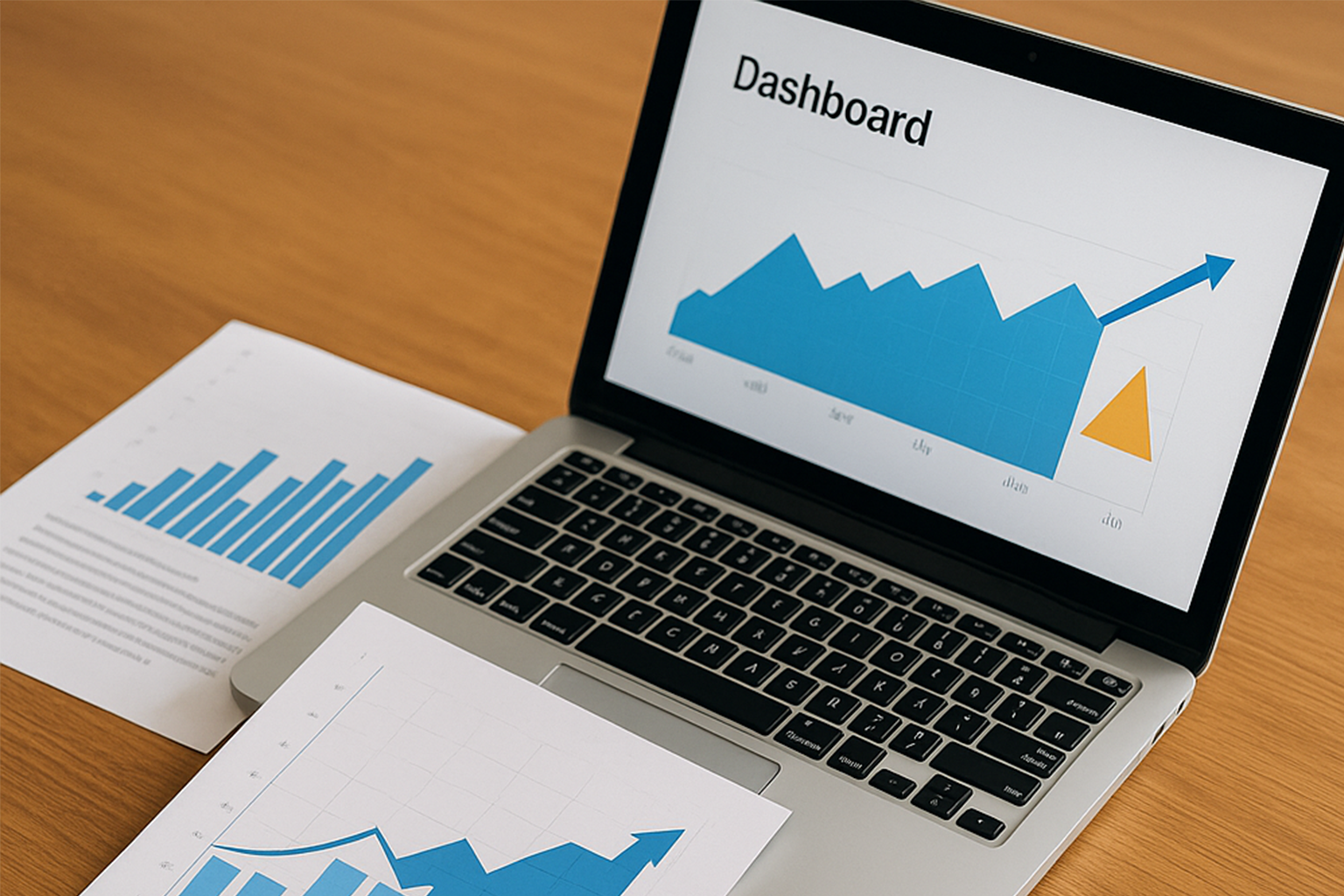 Graphiques et ordinateur sur une table