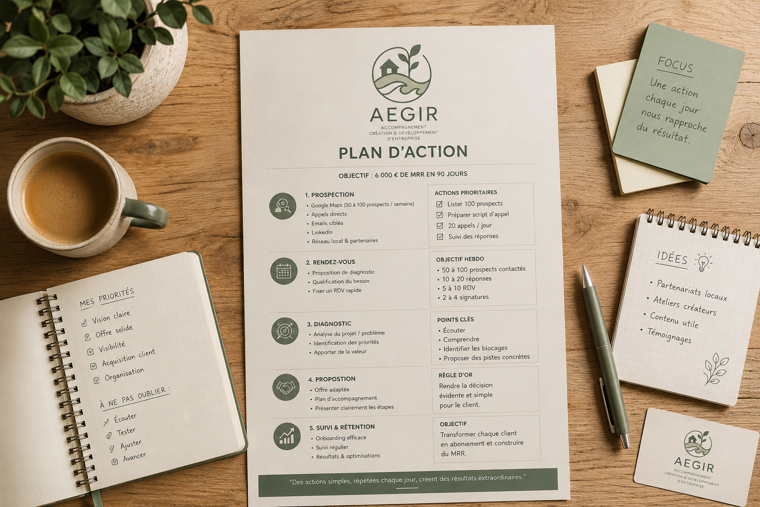 Plan d'action création d'entreprise — Cabinet Aegir Normandie